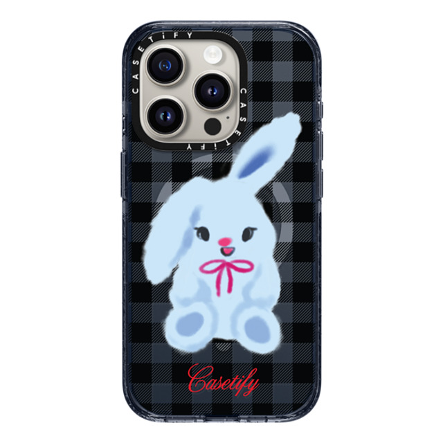 CASETiFY iPhone 15 Pro ケース Classic Blue インパクトケース MagSafe対応 Animal,Cartoon Animal,Cartoon Bunny with Plaid Father's Day CASETiFY iPhone 15 Pro ケース Classic Blue インパクトケース MagSafe対応 Animal,Cartoon Animal,Cartoon Bunny with Plaid Father's Day