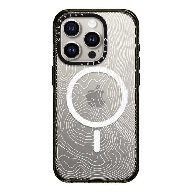 CASETiFY iPhone 15 Pro ケース ブラック インパクトケース MagSafe対応 nature,Pattern Topography Map