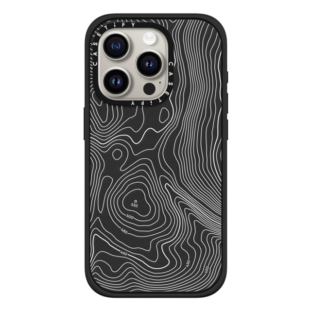 CASETiFY iPhone 15 Pro ケース マットブラック インパクトケース MagSafe対応 nature,Pattern Topography Map