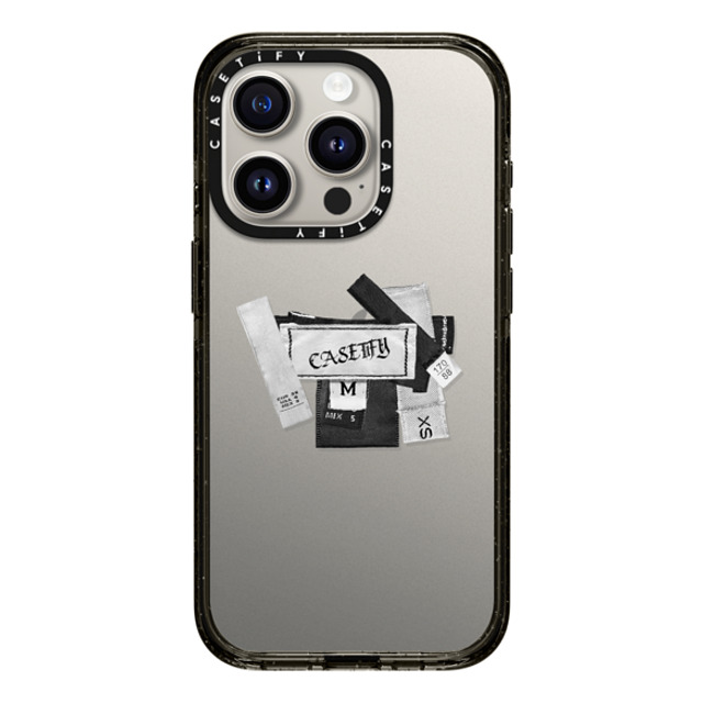 CASETiFY iPhone 15 Pro ケース ブラック インパクトケース Y2K Tag Collage