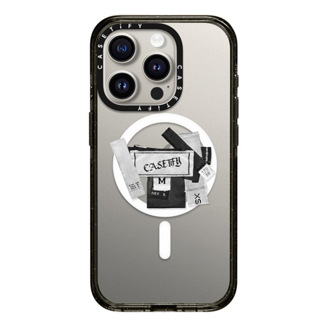 CASETiFY iPhone 15 Pro ケース ブラック インパクトケース MagSafe対応 Y2K Tag Collage