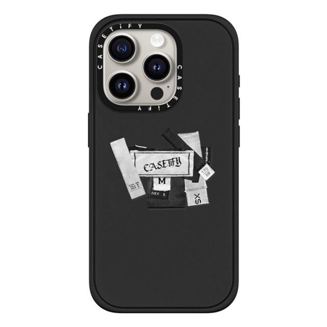 CASETiFY iPhone 15 Pro ケース マットブラック インパクトケース MagSafe対応 Y2K Tag Collage