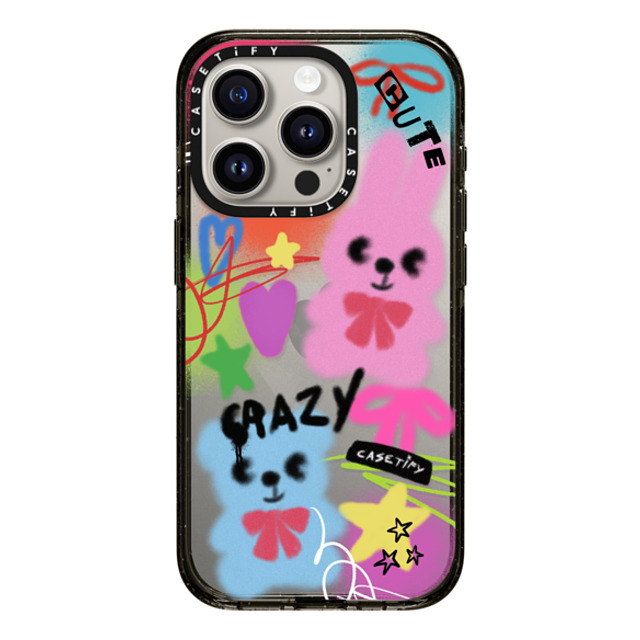 CASETiFY iPhone 15 Pro ケース ブラック インパクトケース Street Art Cute & Crazy