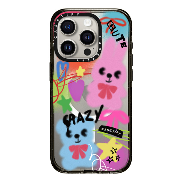 CASETiFY iPhone 15 Pro ケース ブラック インパクトケース MagSafe対応 Street Art Cute & Crazy