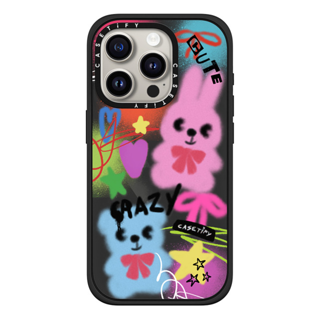 CASETiFY iPhone 15 Pro ケース マットブラック インパクトケース MagSafe対応 Street Art Cute & Crazy