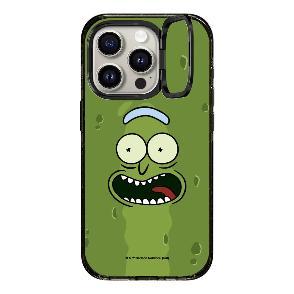 Impact Ring Stand iPhone 15 Pro Case MagSafe Compatible - Pickle Rick Case