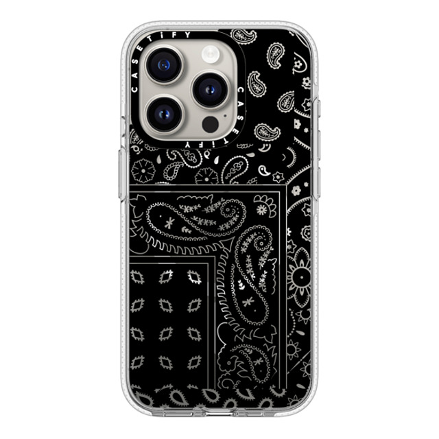 CASETiFY iPhone 15 Pro ケース クリア クリア ケース MagSafe対応 Paisley Case - Black casetify