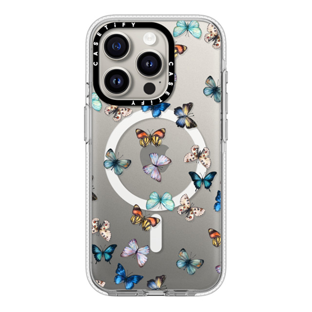 CASETiFY iPhone 15 Pro ケース クリア クリア ケース MagSafe対応 Animal Noir Butterfly