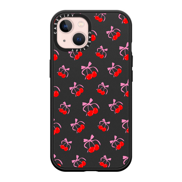 CASETiFY iPhone 13 ケース マットブラック インパクトケース MagSafe対応 Pattern Cherries Jubilee