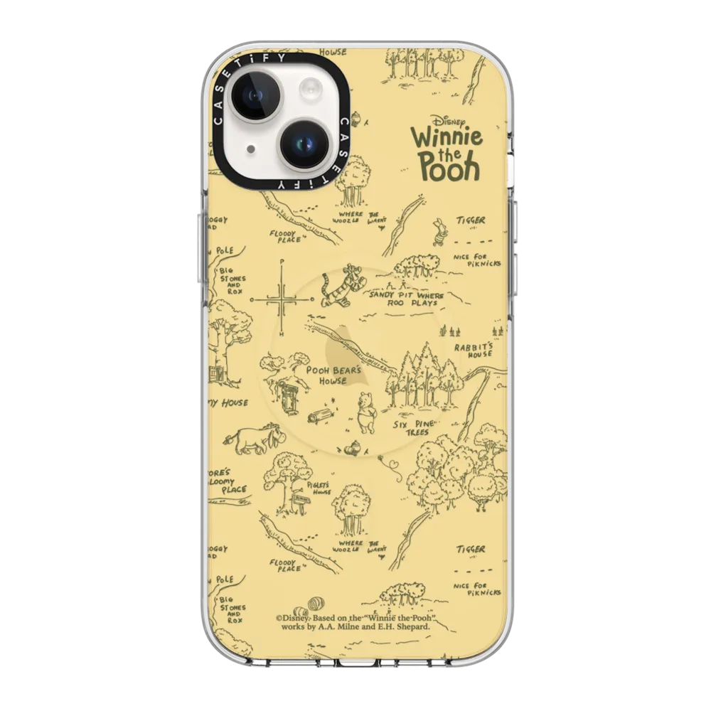 Clear iPhone 14 Plus Case MagSafe Compatible - Hundred Acre Wood Map Case