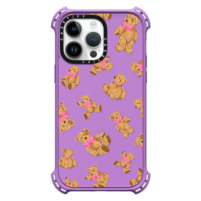 CASETiFY iPhone 14 Pro Max ケース Matte Purple バウンスケース Animal,Pattern Beary Sweet