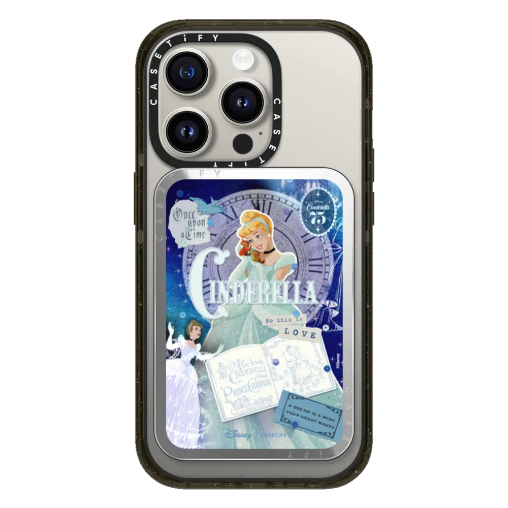 Snappy™ Mirror Cardholder Stand MagSafe Compatible - Cinderella's 75th Vintage Scrapbook Snappy Cardholder Stand
