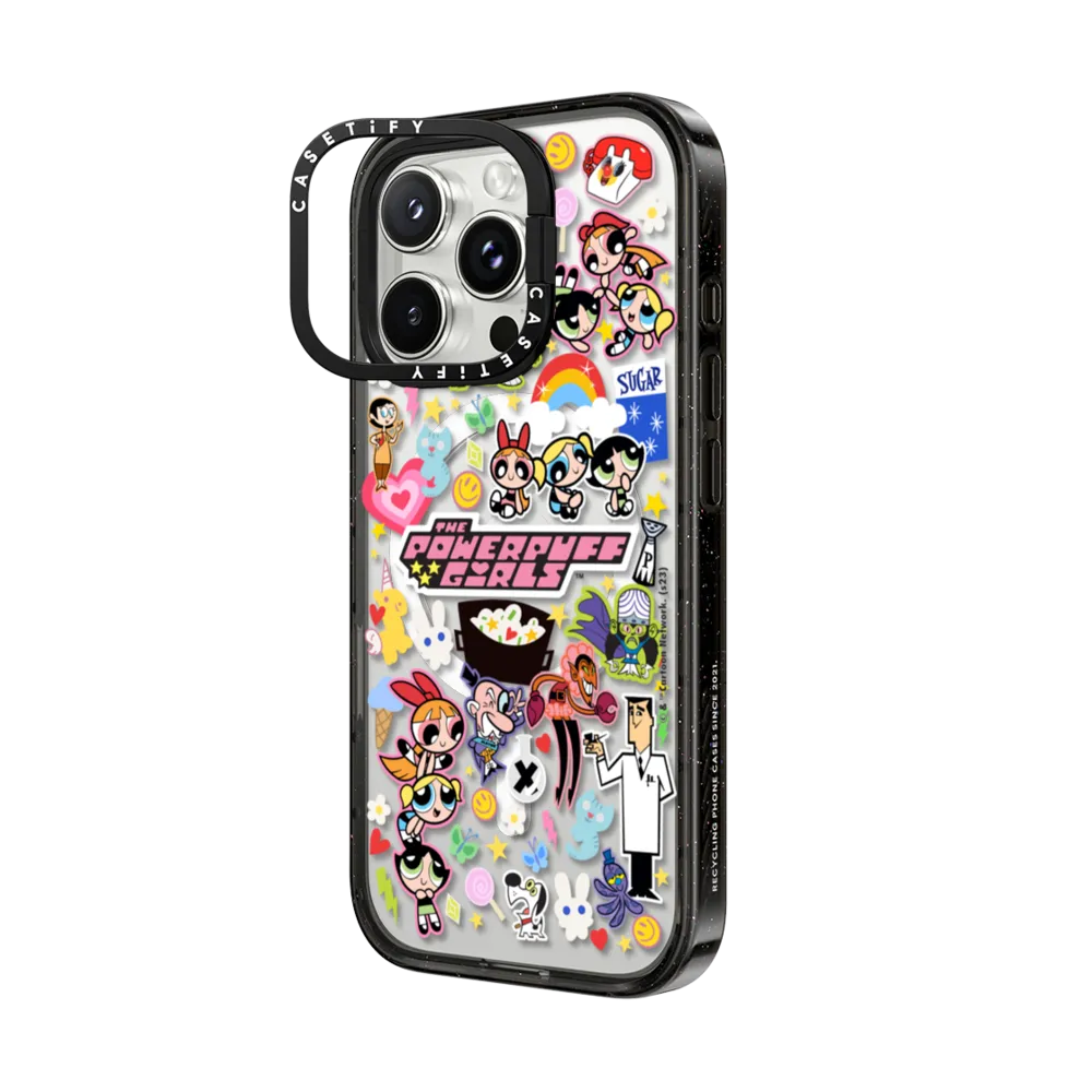 Impact Ring Stand iPhone 16 Pro Max Case MagSafe Compatible - The Powerpuff Girls Stickermania Case