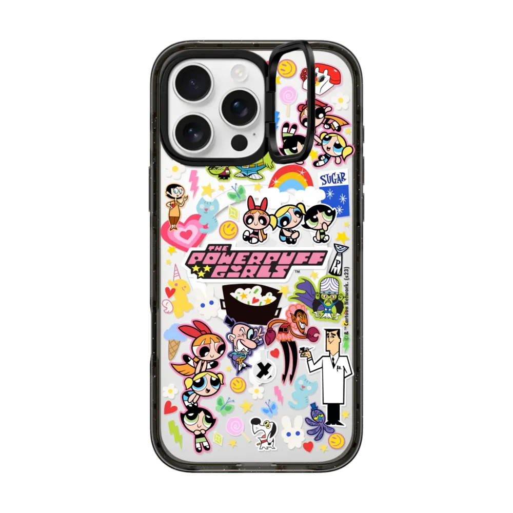 Impact Ring Stand iPhone 16 Pro Max Case MagSafe Compatible - The Powerpuff Girls Stickermania Case