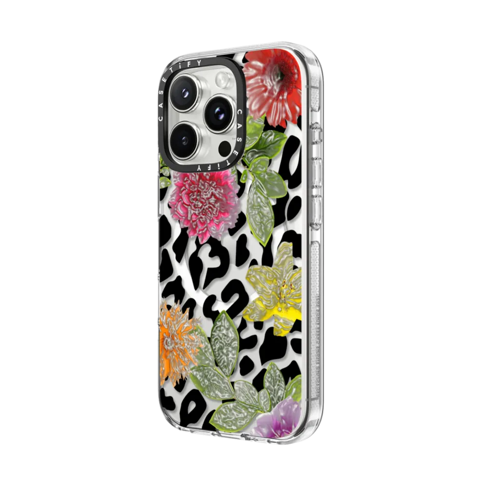 Impact Ring Stand iPhone 16 Pro Max Case MagSafe Compatible - Leopard