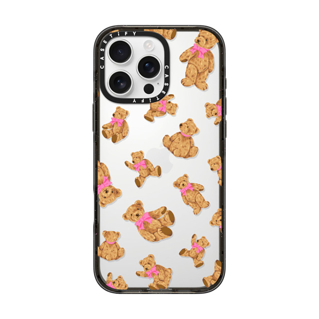 CASETiFY iPhone 16 Pro Max ケース ブラック インパクトケース Animal,Pattern Beary Sweet