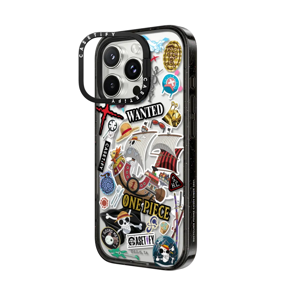 Impact Ring Stand iPhone 16 Pro Max Case MagSafe Compatible - ONE PIECE 25th Straw Hat Crew Sticker Case