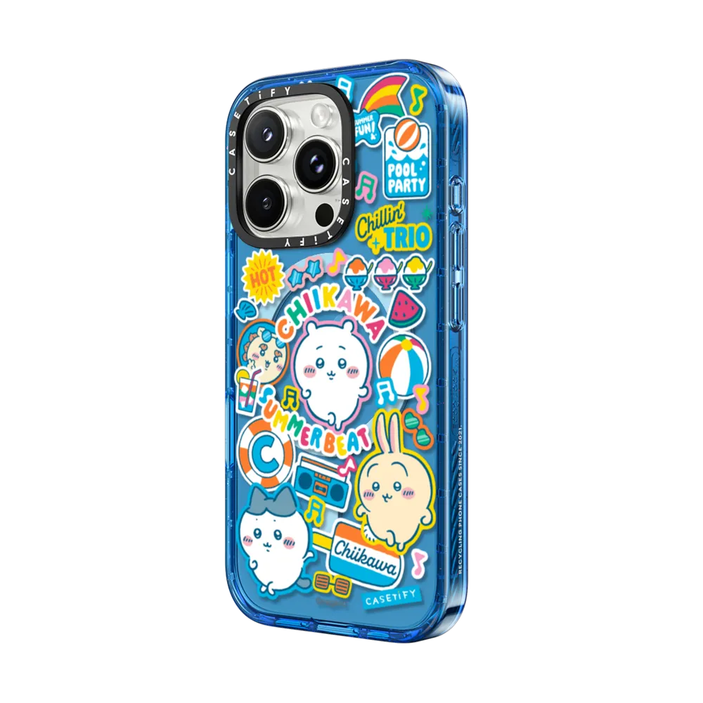 Impact iPhone 16 Pro Max Case MagSafe Compatible - Chiikawa Summer Party Sticker Case