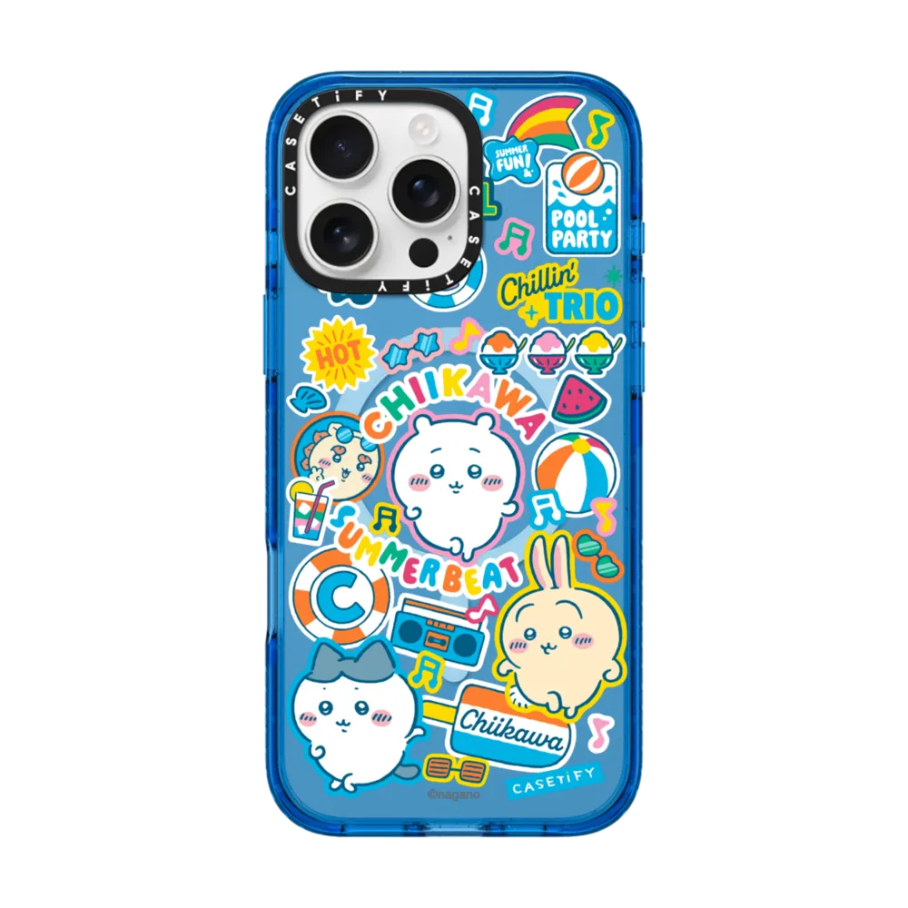 Impact iPhone 16 Pro Max Case MagSafe Compatible - Chiikawa Summer Party Sticker Case