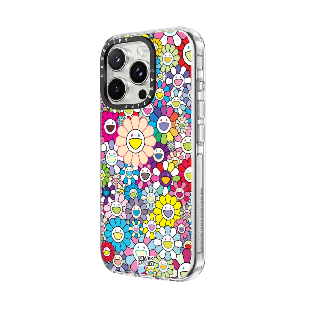 Impact Clear iPhone 16 Pro Max Case MagSafe Compatible - FLOWERS BLOOM (RAINBOW) PHONE CASE