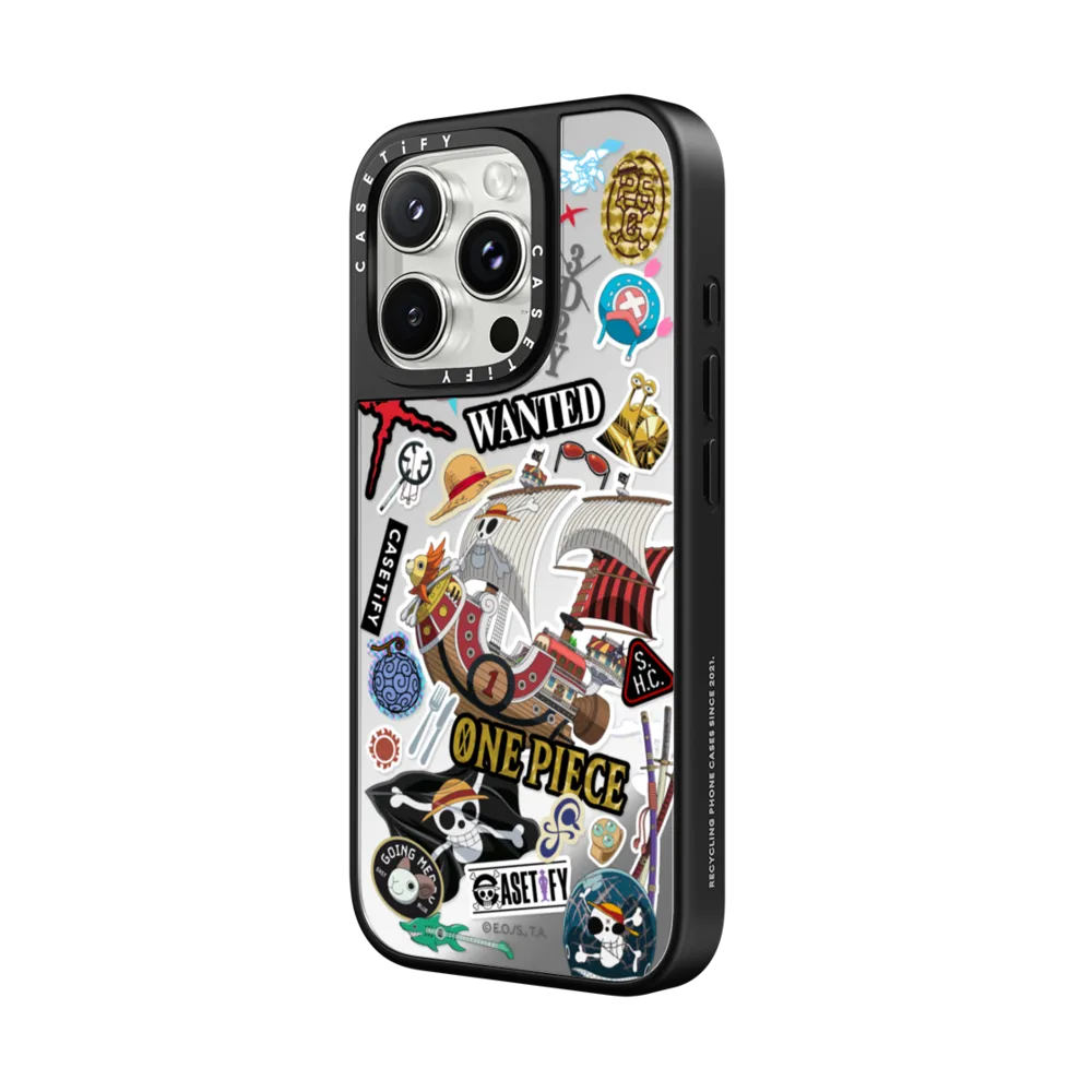 Mirror iPhone 16 Pro Max Case MagSafe Compatible - ONE PIECE 25th Straw Hat Crew Sticker Case