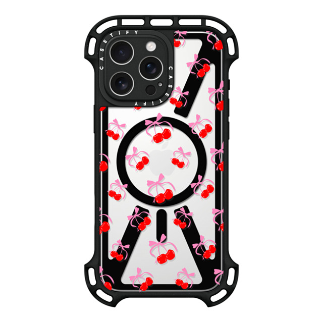 CASETiFY iPhone 16 Pro Max ケース ブラック ウルトラ バウンスケース MagSafe対応 Pattern Cherries Jubilee