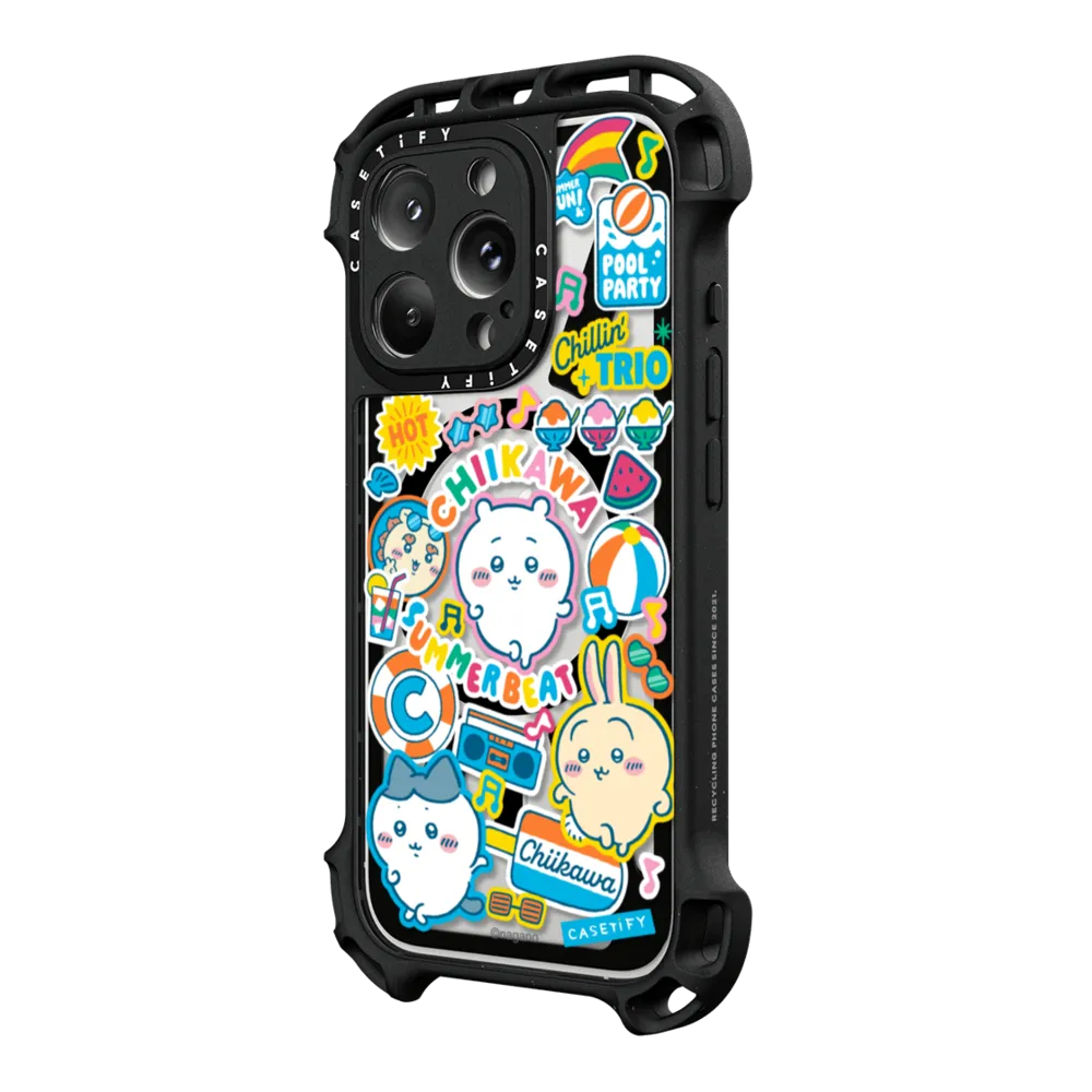 Ultra Bounce iPhone 16 Pro Max Case MagSafe Compatible - Chiikawa Summer Party Sticker Case