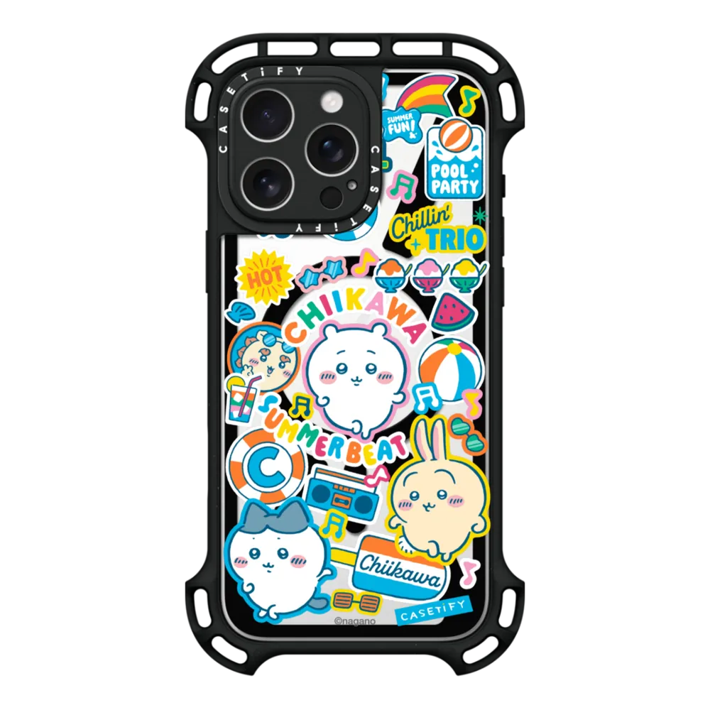 Ultra Bounce iPhone 16 Pro Max Case MagSafe Compatible - Chiikawa Summer Party Sticker Case
