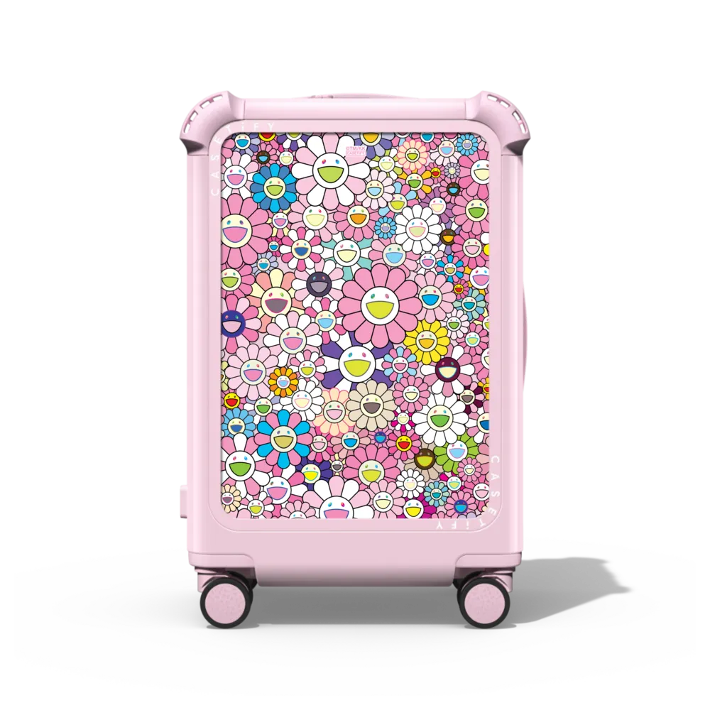 Bounce Suit21" Carry-On Suitcase Case - FLOWERS BLOOM (PINK) CARRY-ON SUITCASE