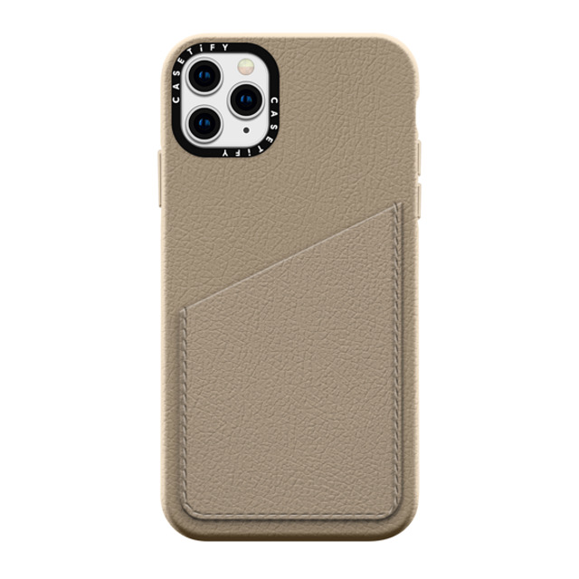 CASETiFY iPhone 11 Pro Max ケース Greige (light Brown) ペブル カードポケット ケース Custom Phone Case casetify