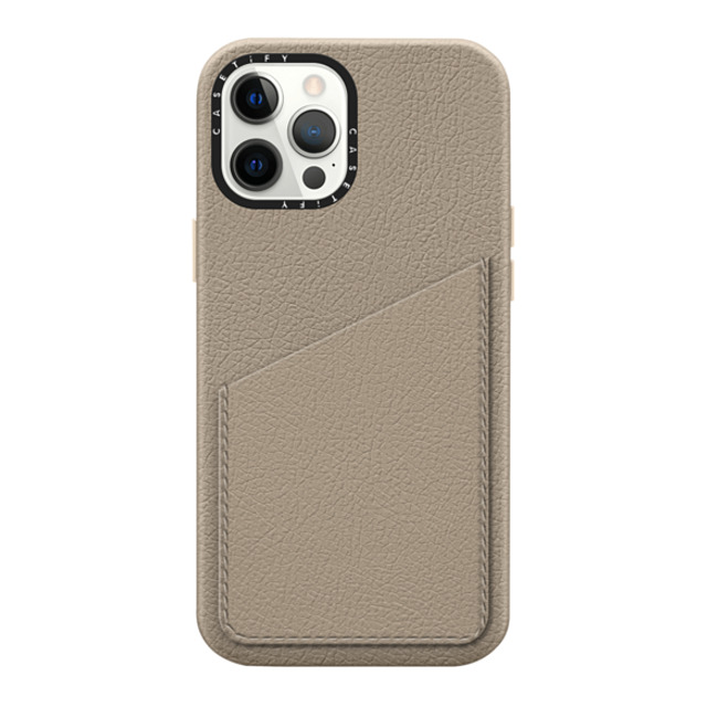 CASETiFY iPhone 12 Pro Max ケース Greige (light Brown) ペブル カードポケット ケース Custom Phone Case casetify