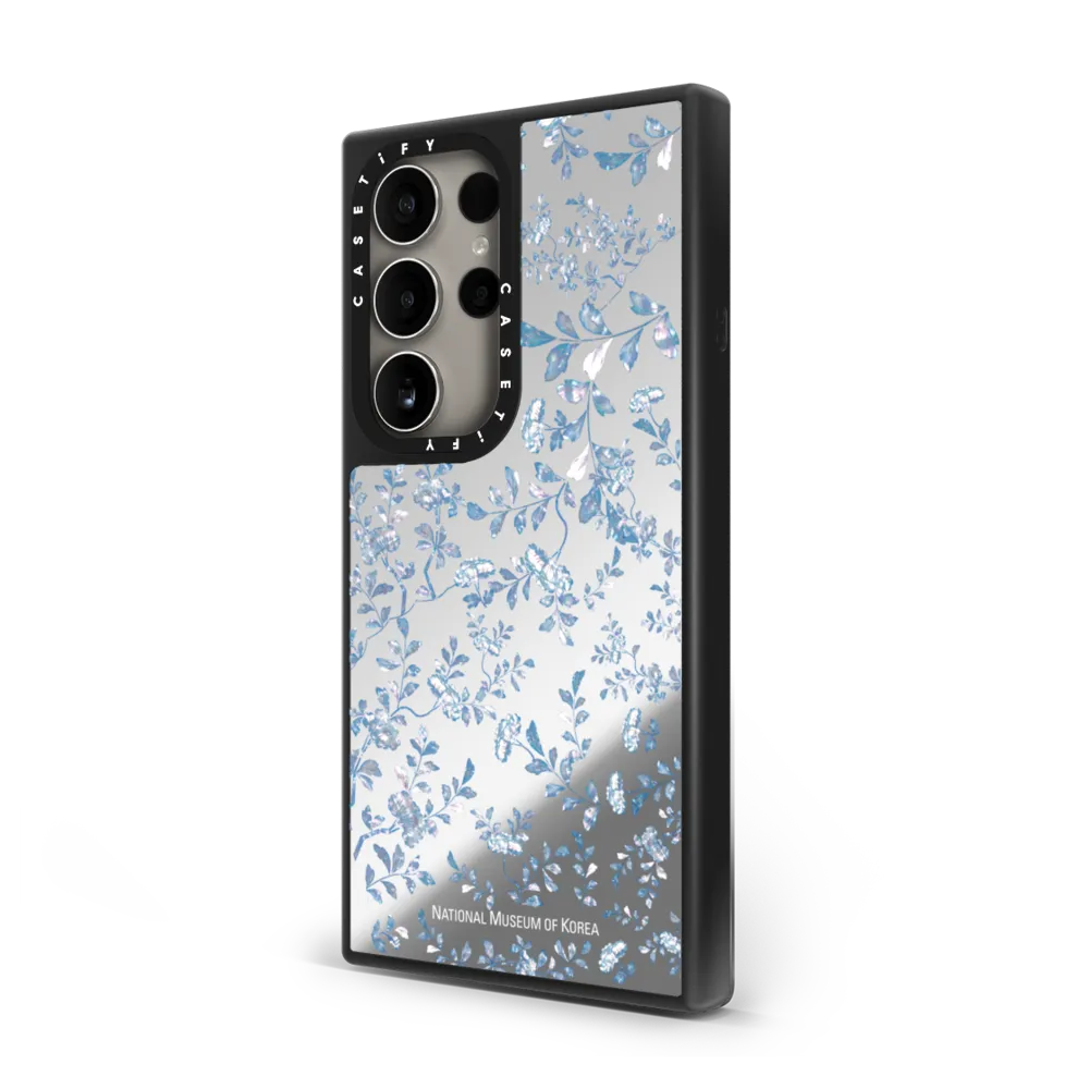 Mirror Galaxy S24 Ultra Case - NMK Blue Nacre Case