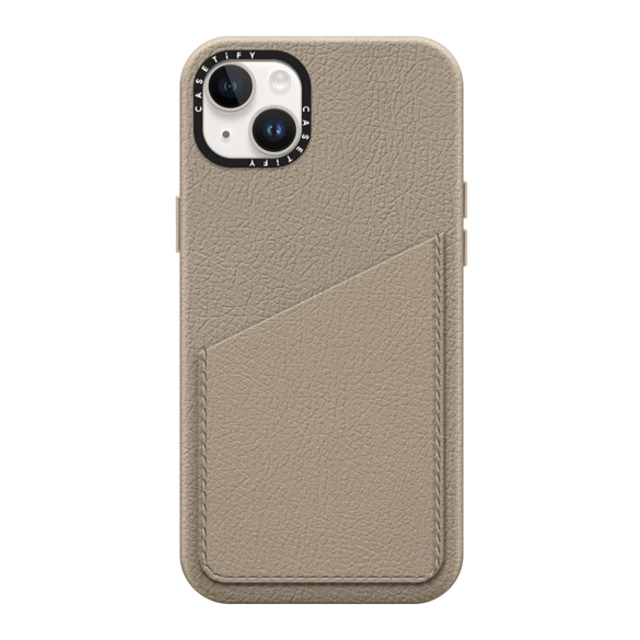 CASETiFY iPhone 14 Plus ケース Greige (light Brown) ペブル カードポケット ケース Custom Phone Case casetify