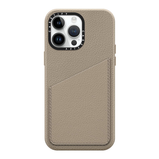 CASETiFY iPhone 14 Pro Max ケース Greige (light Brown) ペブル カードポケット ケース Custom Phone Case casetify