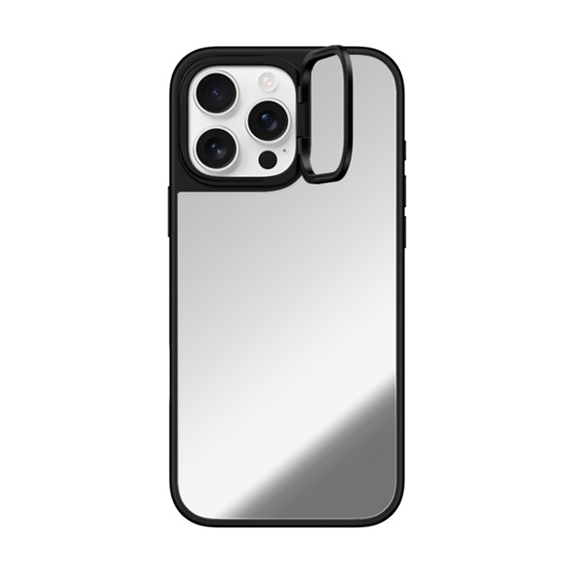 CASETiFY iPhone 16 Pro Max ケース Silver on Black ミラー リングスタンドケース MagSafe対応 Custom Phone Case casetify