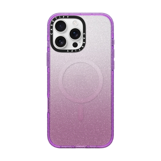 CASETiFY iPhone 16 Pro Max ケース Glitter Purple インパクトケース MagSafe対応 Custom Phone Case casetify