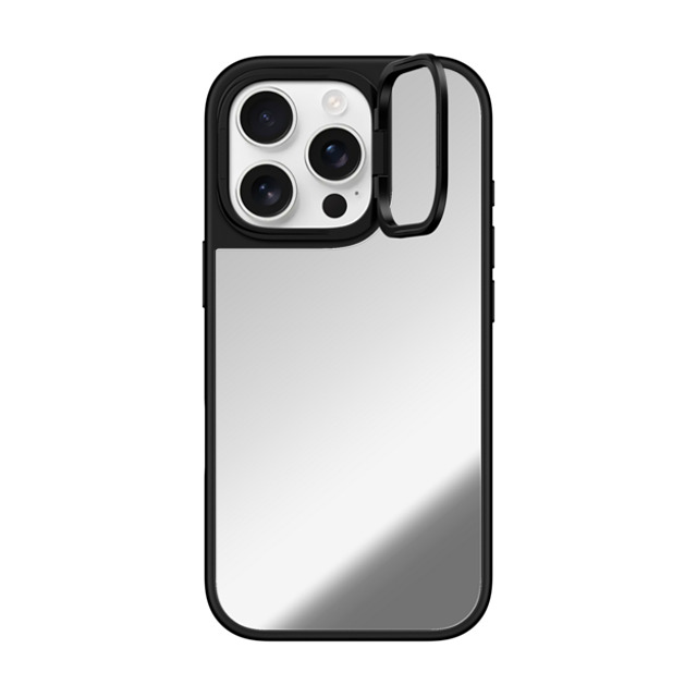 CASETiFY iPhone 16 Pro ケース Silver on Black ミラー リングスタンドケース MagSafe対応 Custom Phone Case casetify