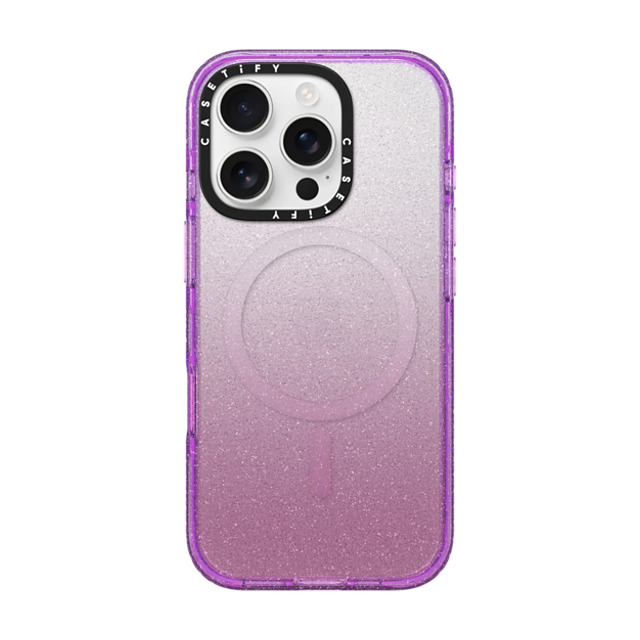 CASETiFY iPhone 16 Pro ケース Glitter Purple インパクトケース MagSafe対応 Custom Phone Case casetify