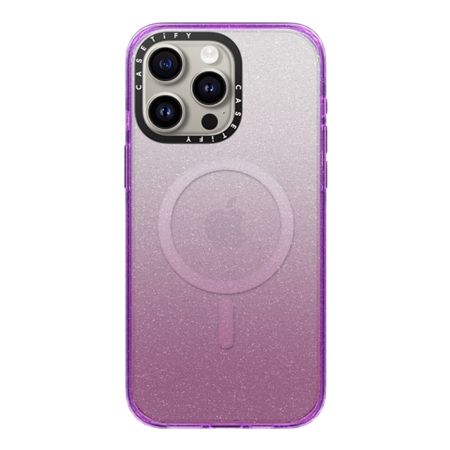 CASETiFY iPhone 15 Pro Max ケース Glitter Purple インパクトケース MagSafe対応 Custom Phone Case casetify