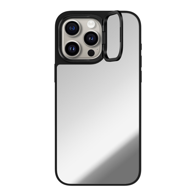 CASETiFY iPhone 15 Pro Max ケース Silver on Black ミラー リングスタンドケース MagSafe対応 Custom Phone Case casetify