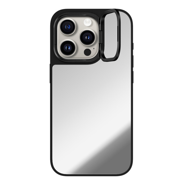 CASETiFY iPhone 15 Pro ケース Silver on Black ミラー リングスタンドケース MagSafe対応 Custom Phone Case casetify