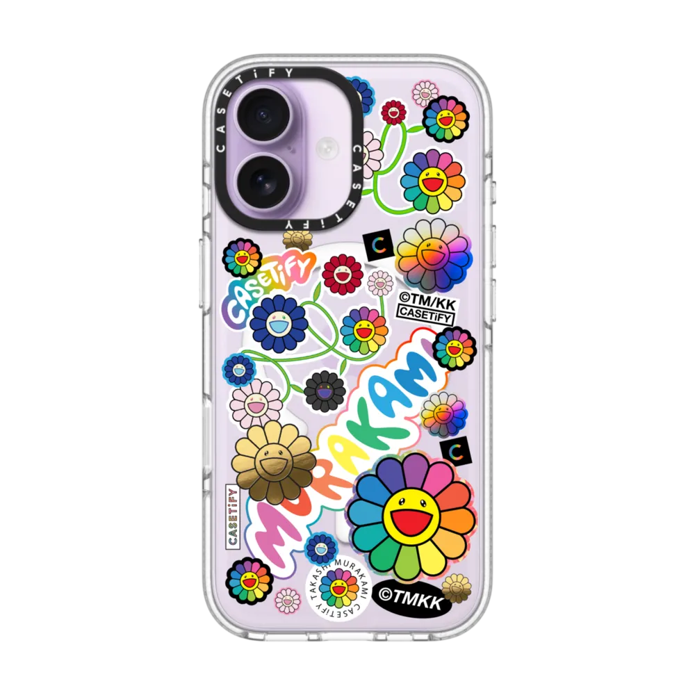 Impact Clear iPhone 17 Case MagSafe Compatible - FLOWERS STICKER MANIA PHONE CASE