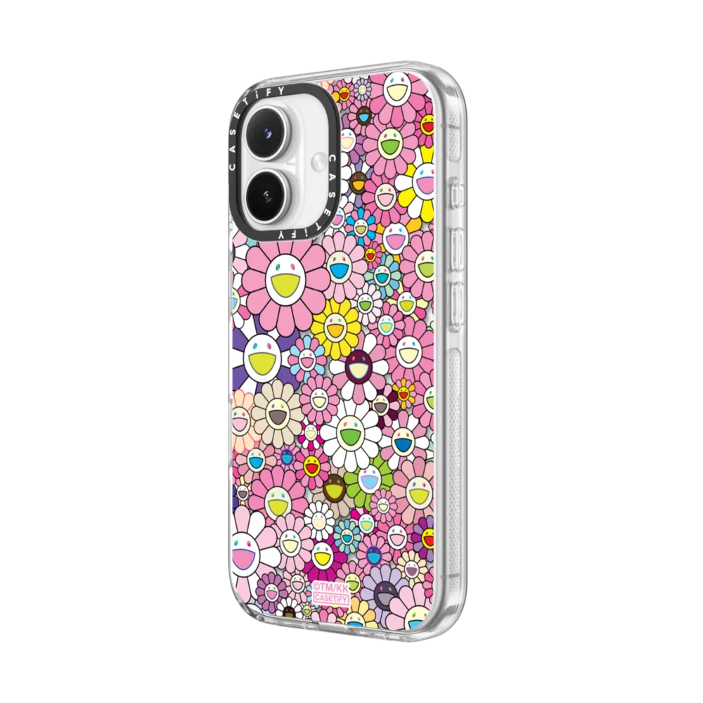 Impact Clear iPhone 17 Case MagSafe Compatible - FLOWERS BLOOM (PINK) PHONE CASE