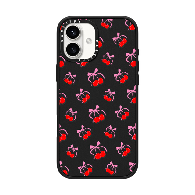 CASETiFY iPhone 16 Plus Case マットブラック Impact Case MagSafe Compatible Cherry,Ribbon Cherry,Ribbon,Pattern Cherries Jubilee Mother's Day CASETiFY iPhone 16 Plus Case マットブラック Impact Case MagSafe Compatible Cherry,Ribbon Cherry,Ribbon,Pattern Cherries Jubilee Mother's Day