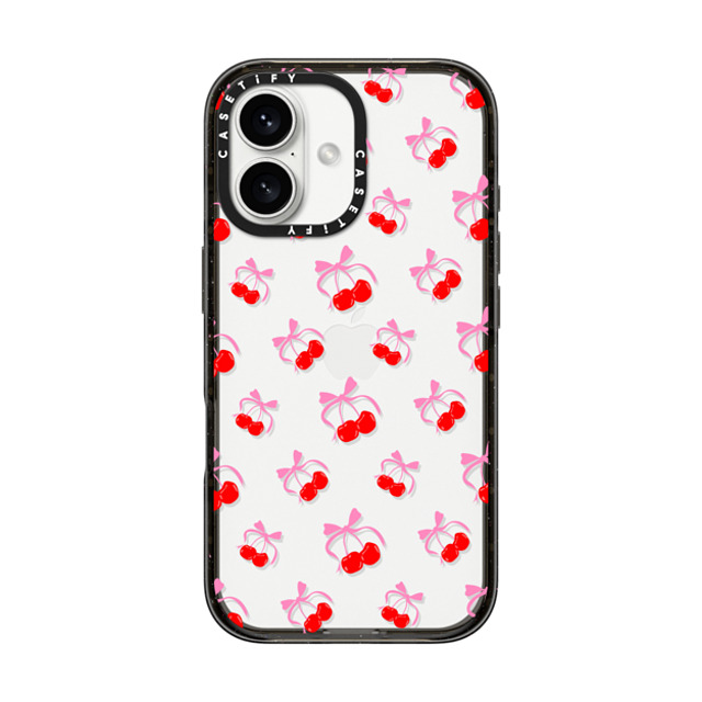 CASETiFY iPhone 16 ケース ブラック インパクトケース Pattern Cherries Jubilee