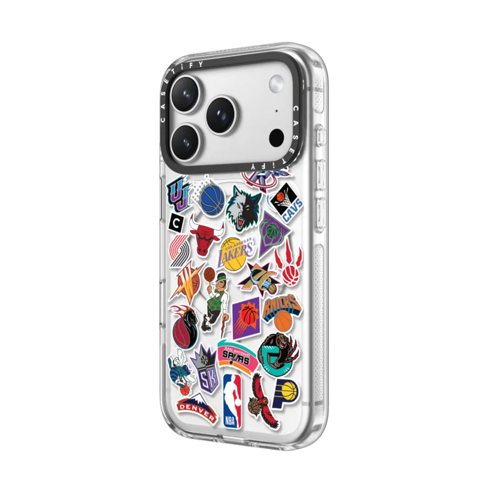 Impact Clear iPhone 17 Pro Case MagSafe Compatible - Retro Logos Sticker Case