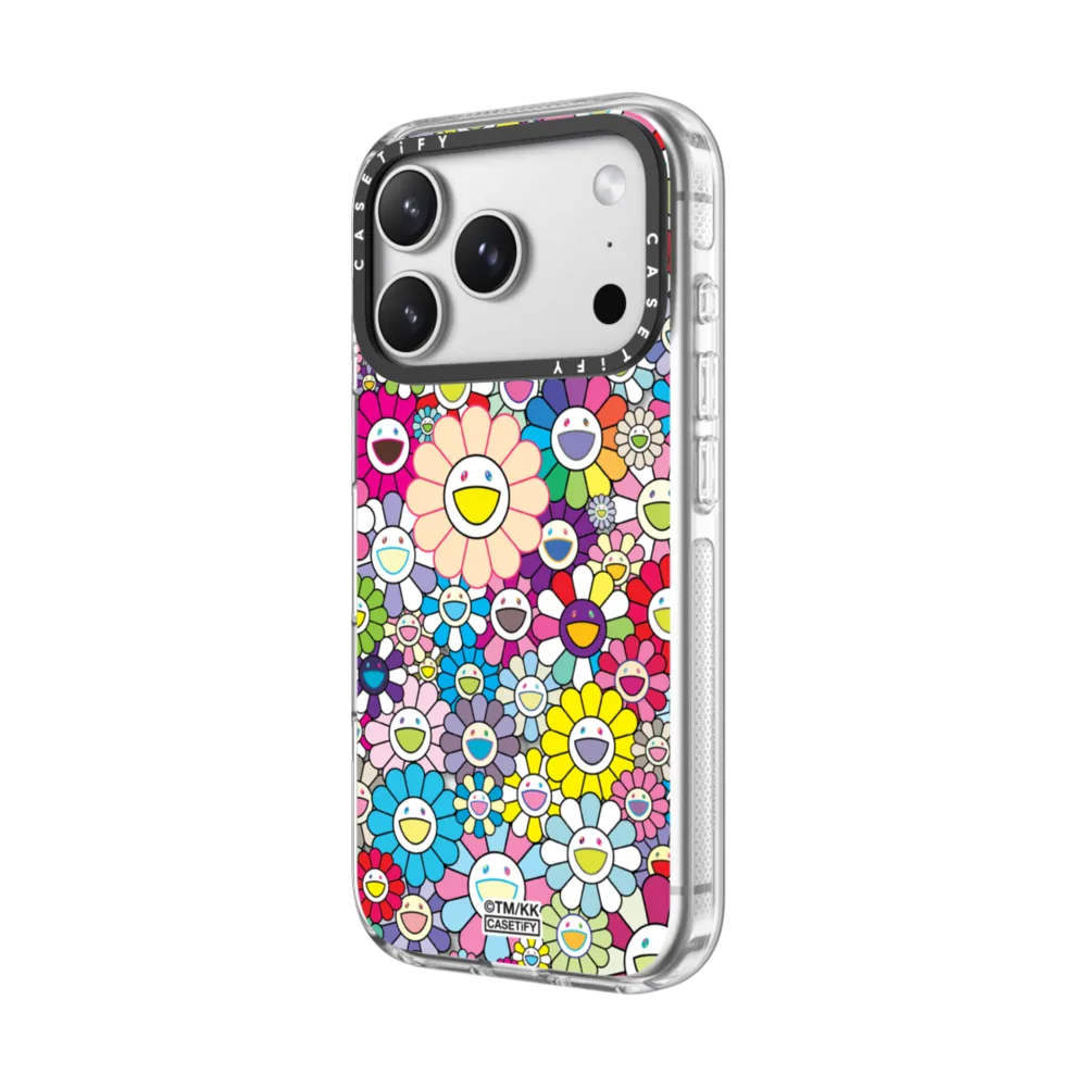 Impact Clear iPhone 17 Pro Max Case MagSafe Compatible - FLOWERS BLOOM (RAINBOW) PHONE CASE