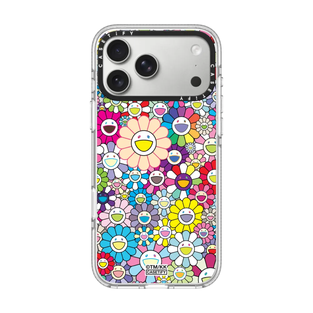 Impact Clear iPhone 17 Pro Max Case MagSafe Compatible - FLOWERS BLOOM (RAINBOW) PHONE CASE
