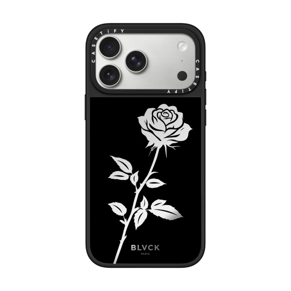 Mirror iPhone 17 Pro Max Case MagSafe Compatible - BLVCK Flower Case - Black