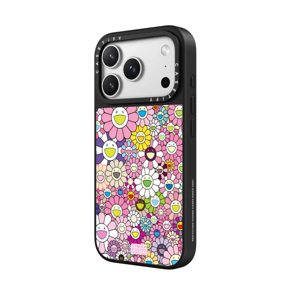 Mirror iPhone 17 Pro Max Case MagSafe Compatible - FLOWERS BLOOM (PINK) PHONE CASE